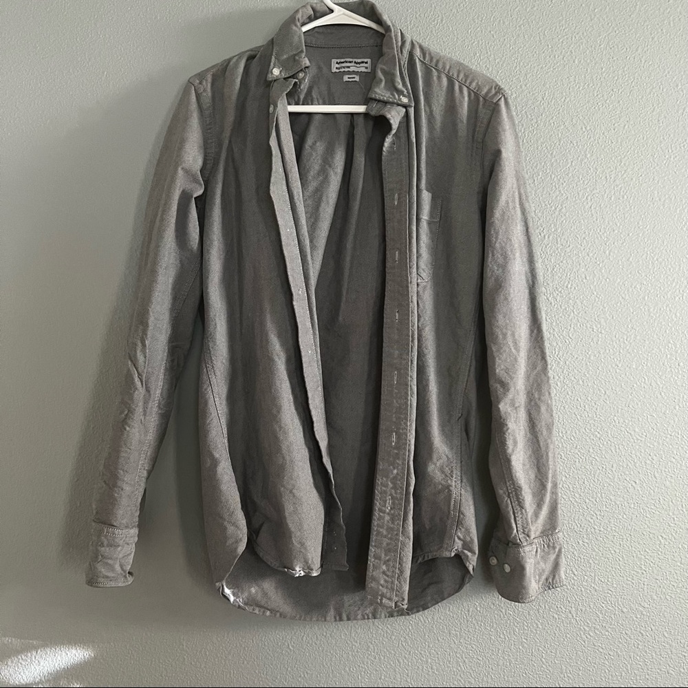 American Apparel Gray Collared Oxford Shirt